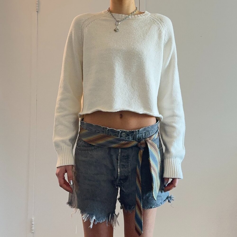 Brooks Brothers Cropped Cotton Sweater